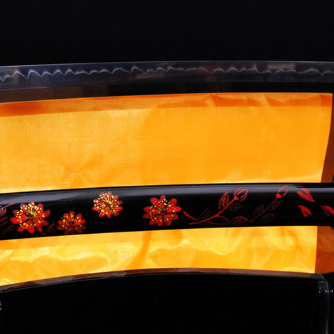 Hand Forged Japanese Samurai Sword Clay Tempered Katana 1095 High Carbon Steel Blade Hand-Drawn Saya-COOLKATANA-SL-761-U