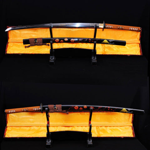 Hand Forged Japanese Samurai Sword Clay Tempered Katana 1095 High Carbon Steel Blade Hand-Drawn Saya-COOLKATANA-SL-761-U