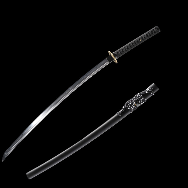 Hand Forged Japanese Samurai Sword Clay Tempered Katana 1095 Steel Brass Tsuba Battle Ready - COOLKATANA 