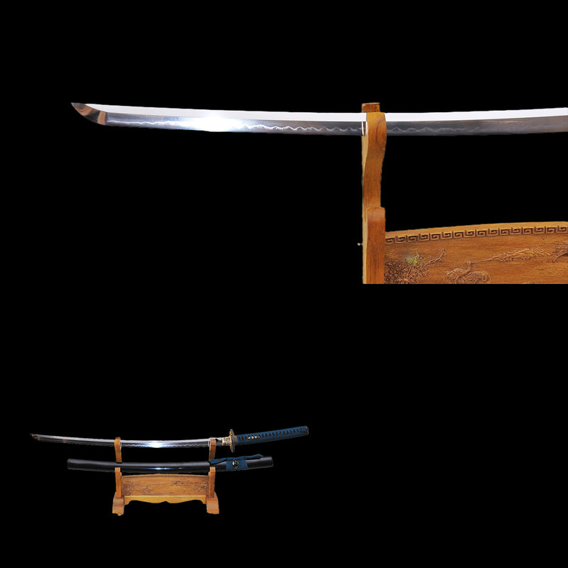 Hand Forged Japanese Samurai Sword Clay Tempered Katana 1095 Steel Tiger Tsuba Full Tang - COOLKATANA 