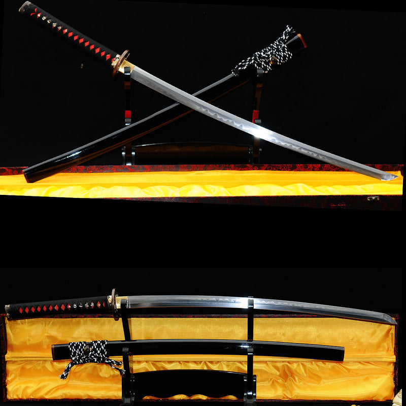 Hand Forged Japanese Samurai Sword Clay Tempered Katana Combined Material Full Tang - COOLKATANA 