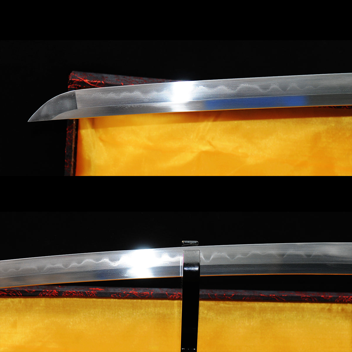 Hand Forged Japanese Samurai Sword Clay Tempered Katana Combined Mater ...
