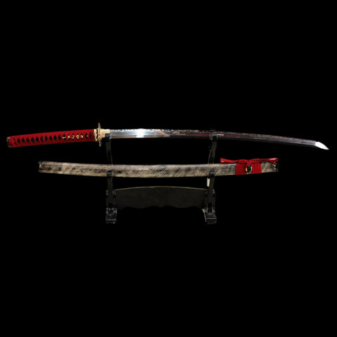 Hand Forged Japanese Samurai Sword Clay Tempered Katana Full Rayskin Saya-COOLKATANA
