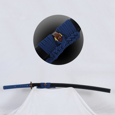 Hand Forged Japanese Samurai Sword Clay Tempered Katana Honsanmai 1095 Steel+Folded Steel Iron Tsuba-COOLKATANA