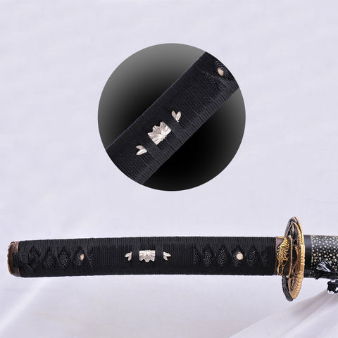Hand Forged Japanese Samurai Sword Clay Tempered Katana Kiriha Zukuri Rayskin Saya Copper Tsuba-COOLKATANA-SL-1035-U