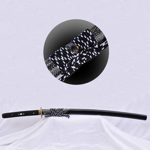 Hand Forged Japanese Samurai Sword Clay Tempered Katana Kiriha Zukuri Rayskin Saya Copper Tsuba-COOLKATANA