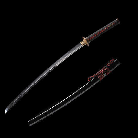 Hand Forged Japanese Samurai Sword Clay Tempered Katana Sanmai Combined Material Blade Copper Tsuba-COOLKATANA-SL-1225-U