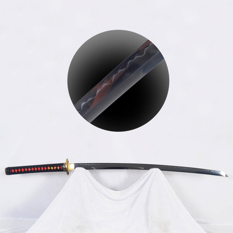 Hand Forged Japanese Samurai Sword Clay Tempered Katana With Kozuka Shell Saya - COOLKATANA 