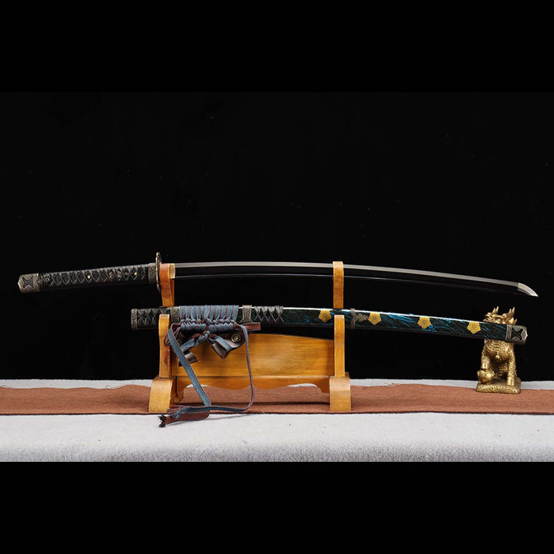 High Manganese Steel Black Japanese Tachi Sword, High Performance Chiba Katana Sword - COOLKATANA 
