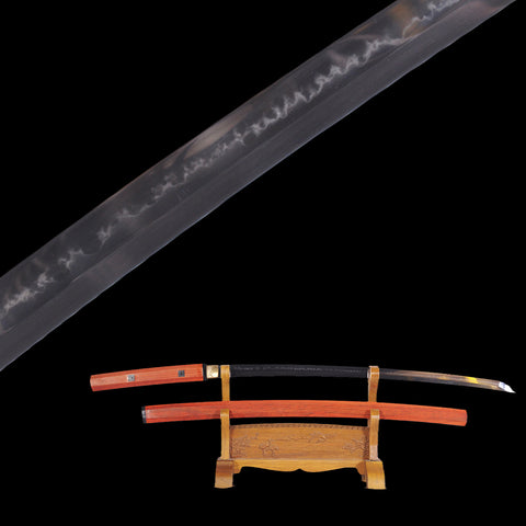 Hand Forged Japanese Shirasaya Katana Sword 1095 Carbon Steel Clay Tempered-COOLKATANA