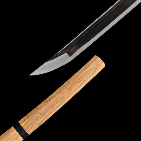 Hand Forged Japanese Shirasaya Katana Sword 1095 High Carbon Steel Clay Tempered Hazuya Polish-COOLKATANA