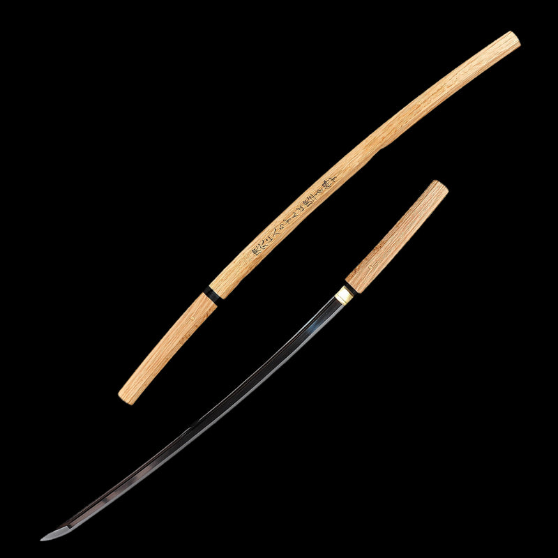 Hand Forged Japanese Shirasaya Katana Sword 1095 High Carbon Steel Clay Tempered Hazuya Polish - COOLKATANA 
