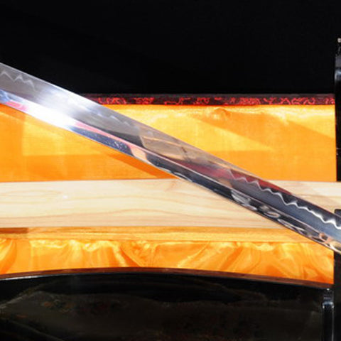 Hand Forged Japanese Shirasaya Katana Sword 1095 Steel Clay Tempered Mirrorlike Bright Blade-COOLKATANA-SL-785-U