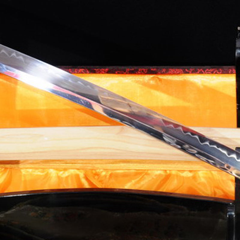 Hand Forged Japanese Shirasaya Katana Sword 1095 Steel Clay Tempered Mirrorlike Bright Blade - COOLKATANA 