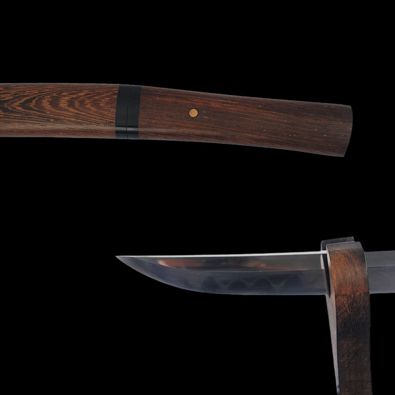 Hand Forged Japanese Shirasaya Tanto Sword Short Sword 1095 High Carbon Steel Clay Tempered - COOLKATANA 