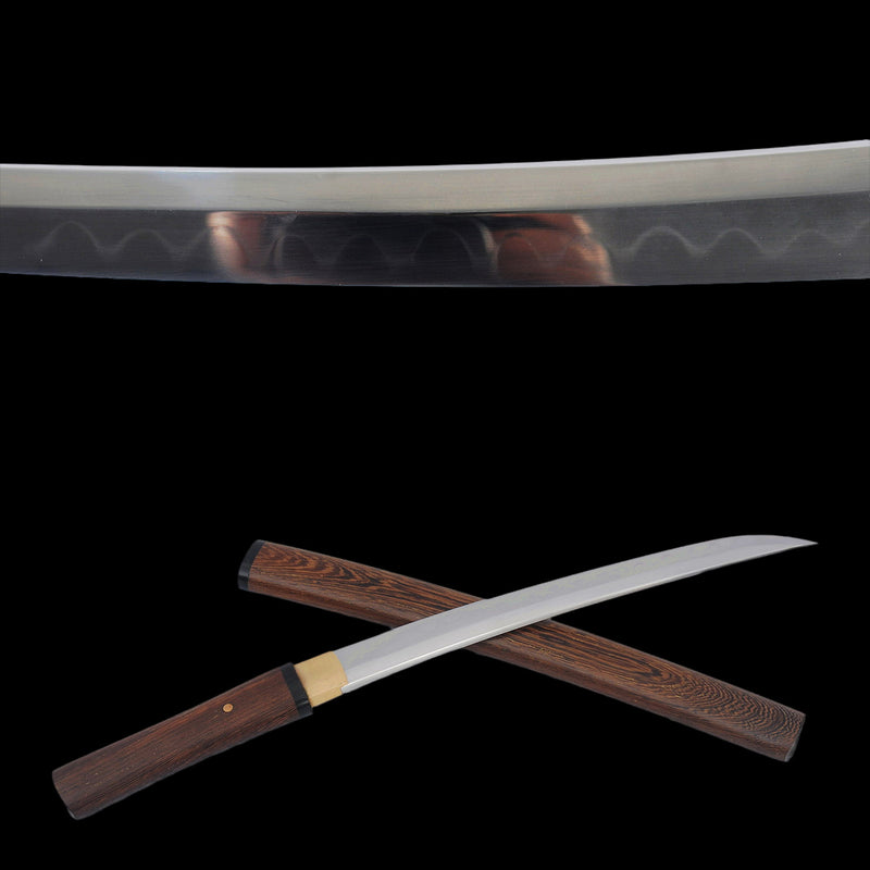 Hand Forged Japanese Shirasaya Tanto Sword Short Sword 1095 High Carbon Steel Clay Tempered - COOLKATANA 