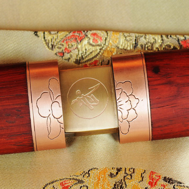 Hand Forged Japanese Shirsaya Katana Sword 1095 Carbon Steel Straight Blade Sword Red Wood Saya - COOLKATANA 