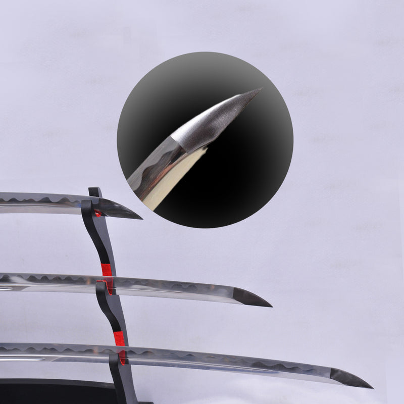 Hand Forged Japanese Sword Set Katana+Wakizashi+Tanto Unokubi-Zukuri Blade Full Tang - COOLKATANA 