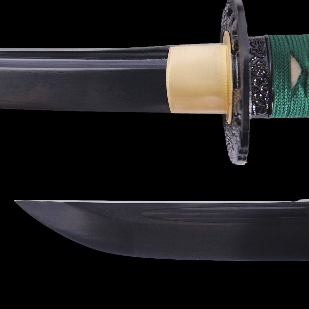 Short Blade Examples Hand Forged Japanese Tanto Short Sword Folded Steel Black Blade Full ...