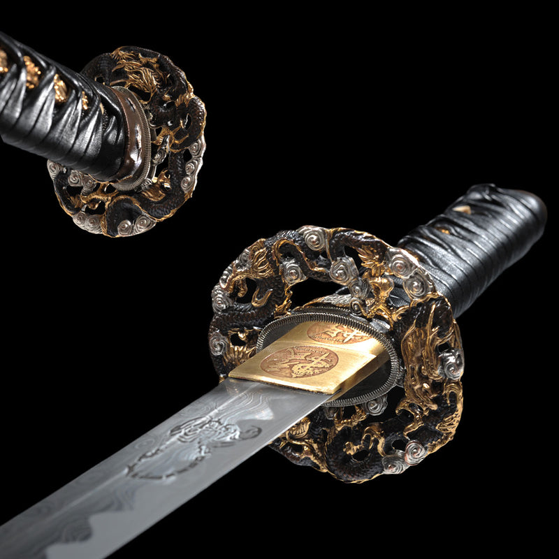Hand Forged Japanese Tanto Short Sword Kanmuri-Otoshi Zukuri 1095 Folded Steel Shell Saya Sharp - COOLKATANA 