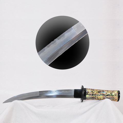 Hand Forged Japanese Tanto Sword O-Kissaki Honsanmai Clay Tempered Osoraku Shell Saya-COOLKATANA