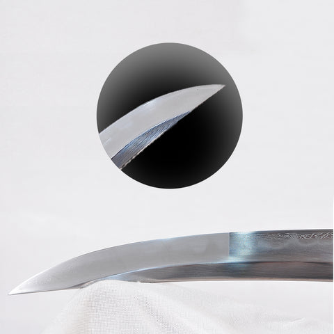 Hand Forged Japanese Tanto Sword O-Kissaki Honsanmai Clay Tempered Osoraku Shell Saya-COOLKATANA-SL-1334-U