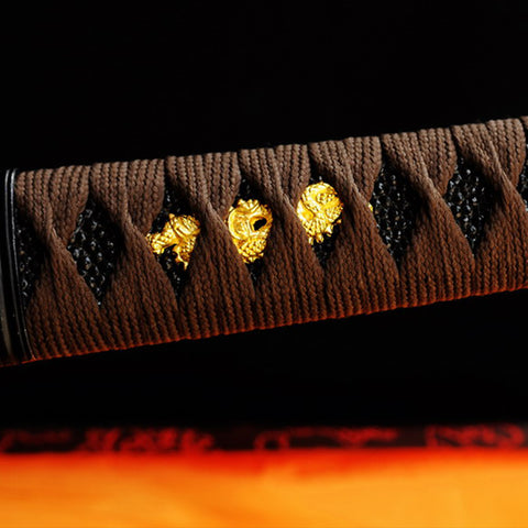 Hand Forged Japanese Tanto Sword Short Sword 1095 Carbon Steel Clay Tempered Hazuya Polished-COOLKATANA-SL-318-U