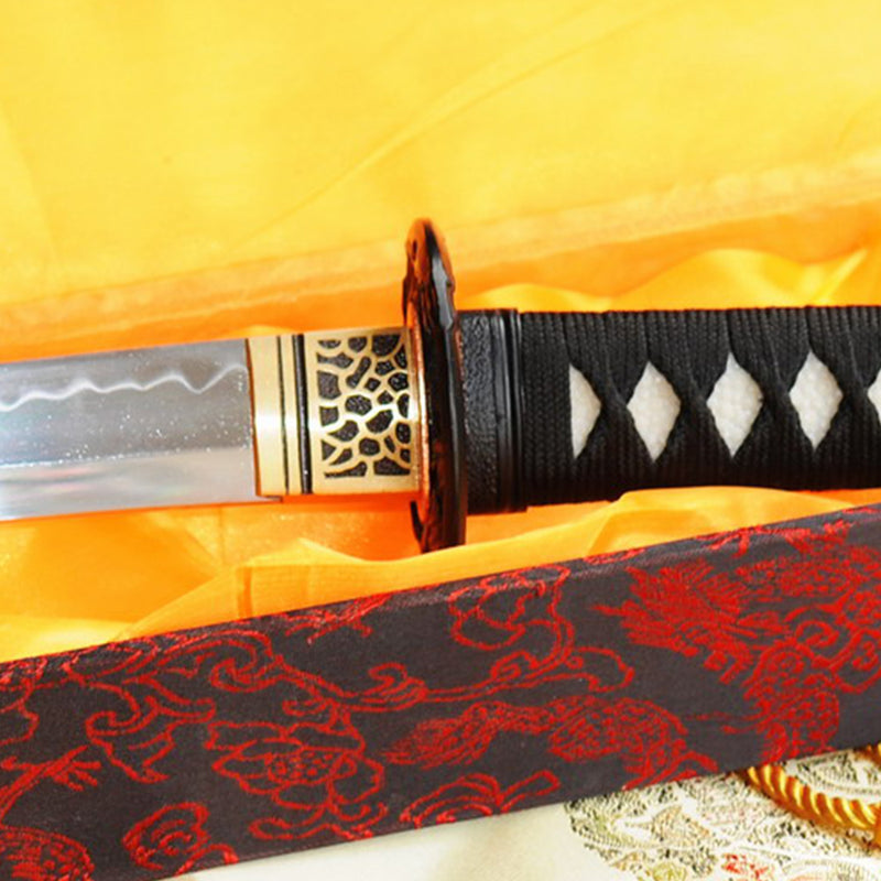 Hand Forged Japanese Tanto Sword Short Sword 1095 Carbon Steel Clay Tempered Sharp - COOLKATANA 