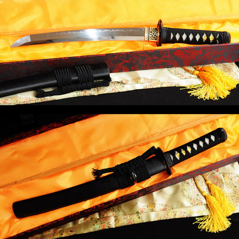 Hand Forged Japanese Tanto Sword Short Sword 1095 Carbon Steel Clay Tempered Sharp-COOLKATANA