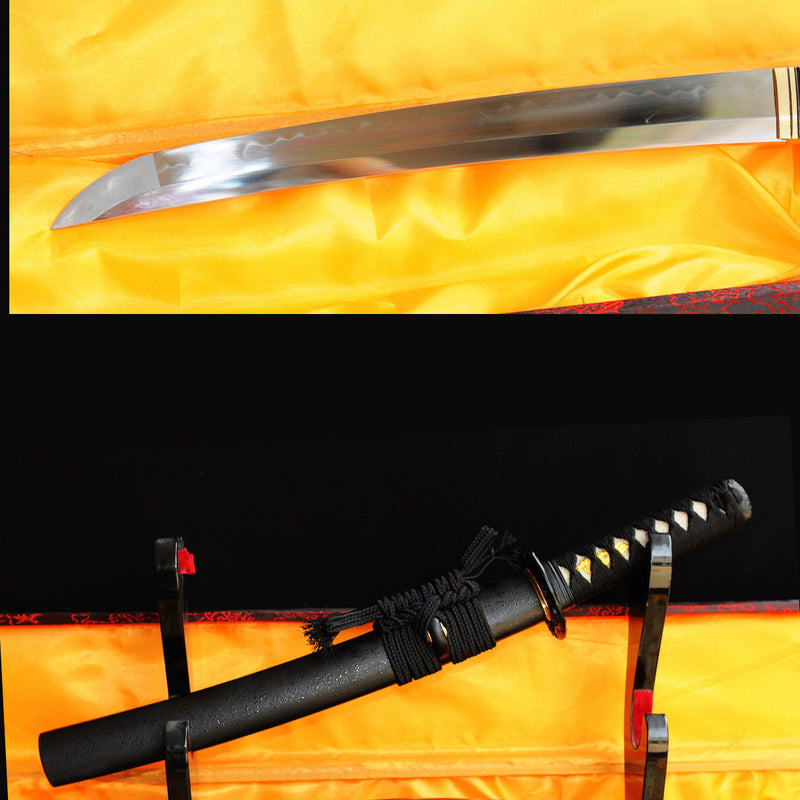 Hand Forged Japanese Tanto Sword Short Sword 1095 Carbon Steel Clay Tempered Sharp - COOLKATANA 