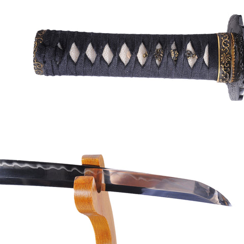 Hand Forged Japanese Tanto Sword Short Sword 1095 High Carbon Steel Clay Tempered-COOLKATANA