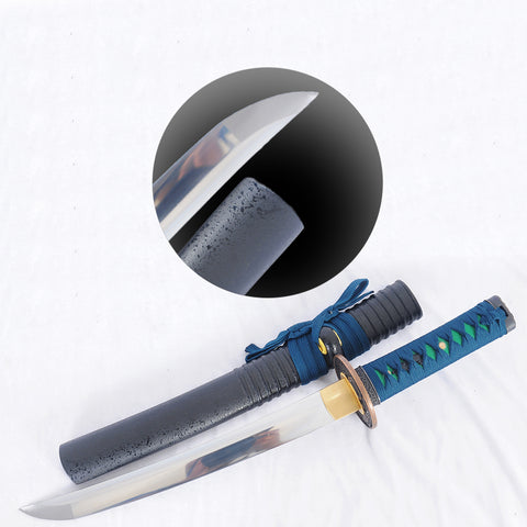Hand Forged Japanese Tanto Sword Short Sword 1095 High Carbon Steel Full Tang Sharp Dragon Tsuba-COOLKATANA