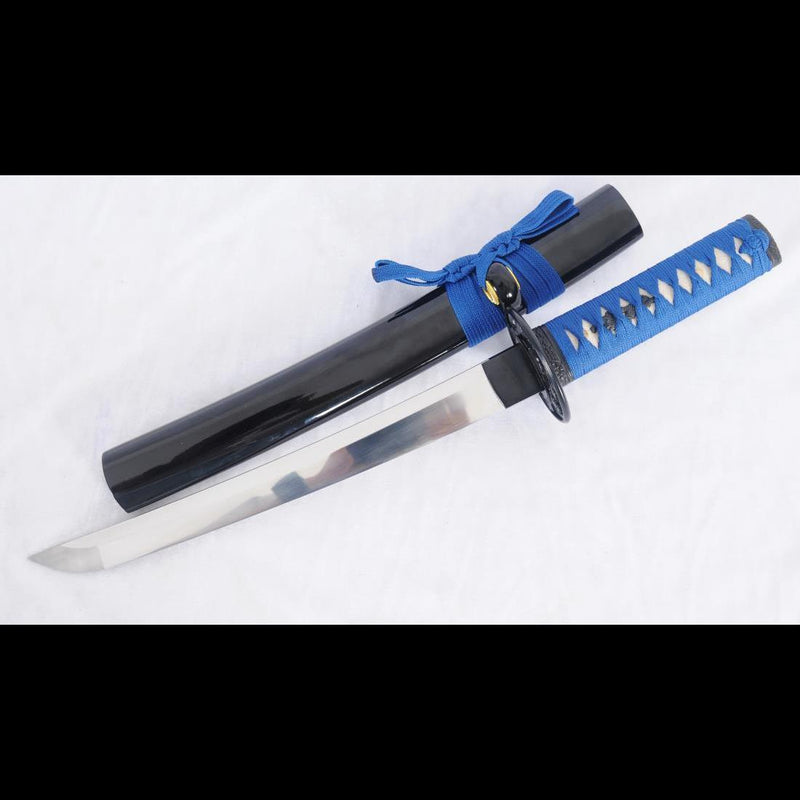 Hand Forged Japanese Tanto Sword Short Sword 1095 High Carbon Steel Full Tang Sharp Iron Tsuba - COOLKATANA 