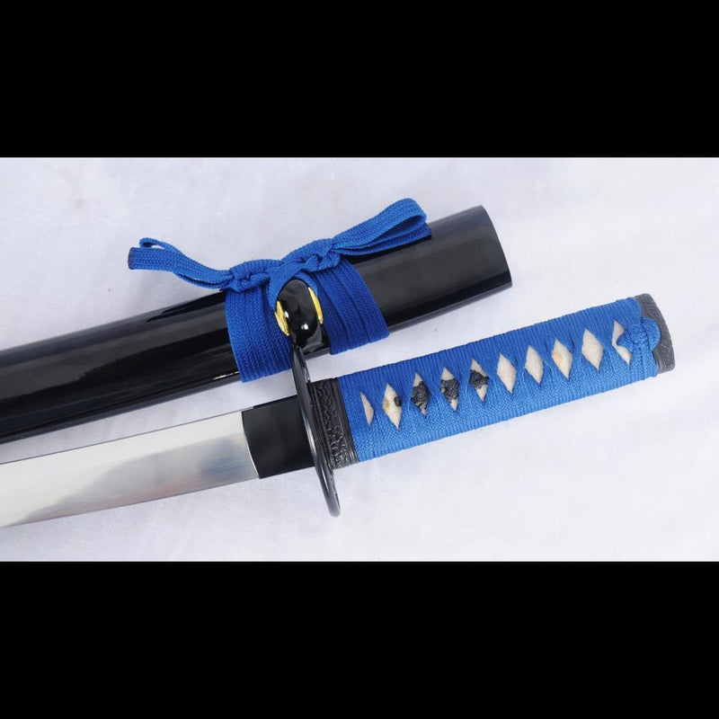 Hand Forged Japanese Tanto Sword Short Sword 1095 High Carbon Steel Full Tang Sharp Iron Tsuba - COOLKATANA 