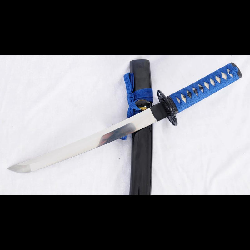 Hand Forged Japanese Tanto Sword Short Sword 1095 High Carbon Steel Full Tang Sharp Iron Tsuba - COOLKATANA 