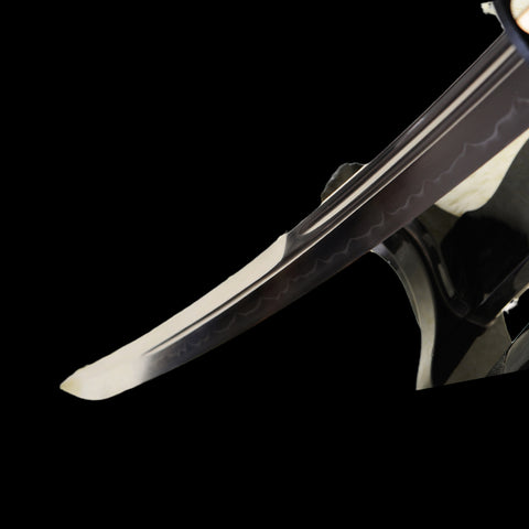 Hand Forged Japanese Wakizashi Sword 1095 Carbon Steel Clay Tempered Blade Rayskin Saya-COOLKATANA-SL-844-U