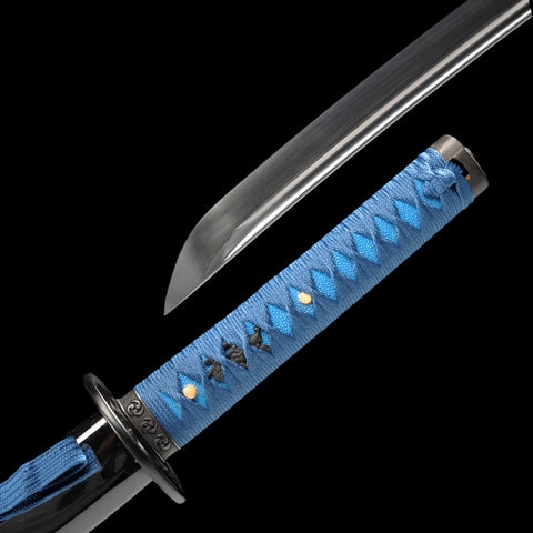 Hand Forged Japanese Wakizashi Sword 1095 High Carbon Steel Full Tang Iron Tsuba Functional-COOLKATANA