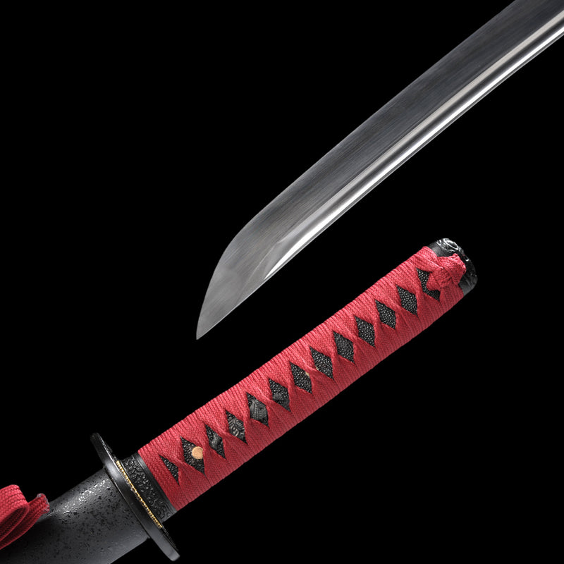 Hand Forged Japanese Wakizashi Sword 1095 High Carbon Steel Strong Full Tang Battle Ready - COOLKATANA 