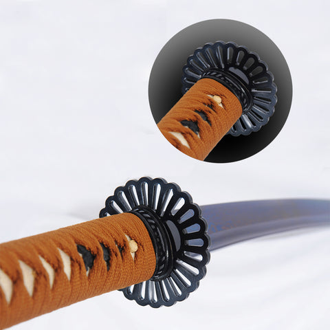 Hand Forged Japanese Wakizashi Sword Blue Blade Folded Steel Iron Tsuba Full Tang Sharp-COOLKATANA-SL-1259-U