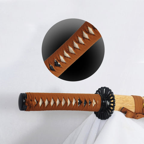 Hand Forged Japanese Wakizashi Sword Blue Blade Folded Steel Iron Tsuba Full Tang Sharp-COOLKATANA-SL-1259-U