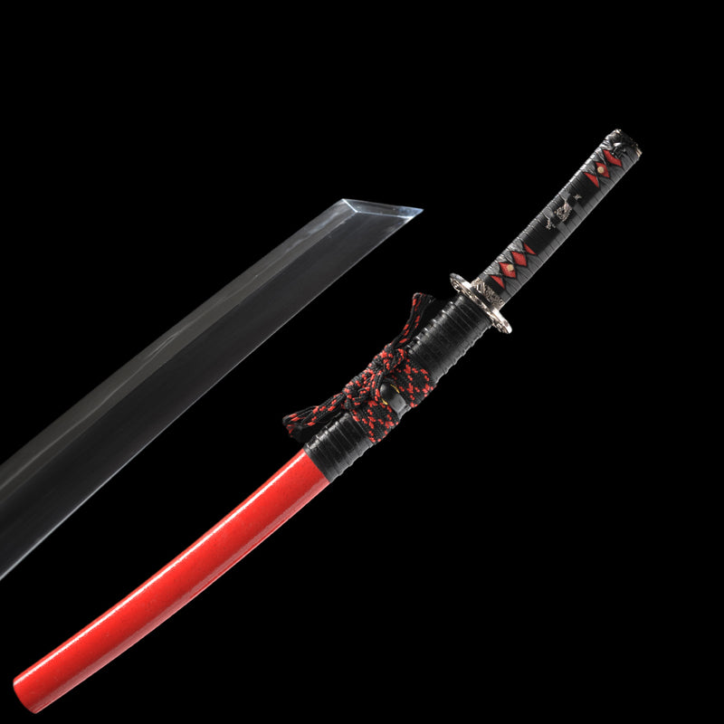 Hand Forged Japanese Wakizashi Sword Clay Tempered Short Sword 1095 High Carbon Steel - COOLKATANA 