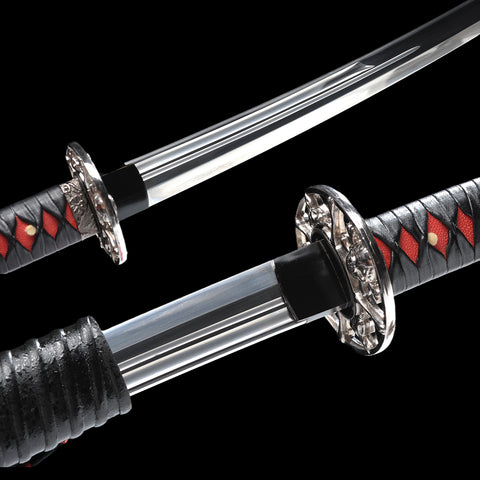 Hand Forged Japanese Wakizashi Sword Clay Tempered Short Sword 1095 High Carbon Steel-COOLKATANA