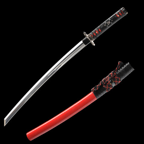 Hand Forged Japanese Wakizashi Sword Clay Tempered Short Sword 1095 High Carbon Steel-COOLKATANA