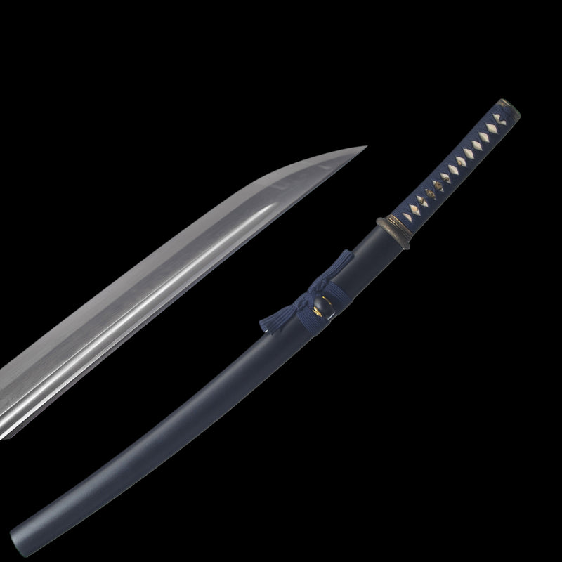 Hand Forged Japanese Wakizashi Sword Damascus Folded Steel Full Tang Sharp - COOLKATANA 