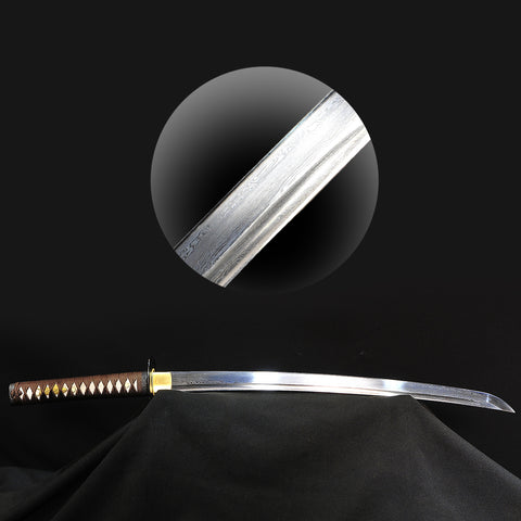 Hand Forged Japanese Wakizashi Sword Folded Steel Blade Razor Sharp Iron Fittings-COOLKATANA-SL-1406-U