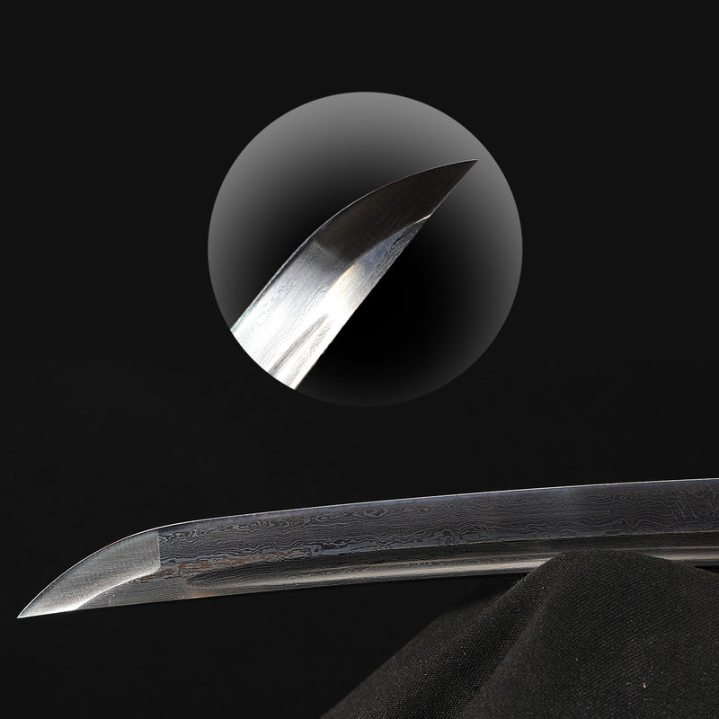 Hand Forged Japanese Wakizashi Sword Folded Steel Blade Razor Sharp Iron Fittings - COOLKATANA 