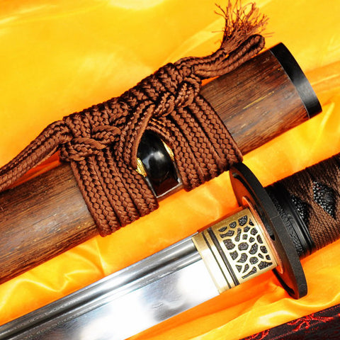 Hand Forged Japanese Wakizashi Sword Honsanmai 1095 Carbon Steel+Folded Clay Tempered Steel-COOLKATANA-SL-326-U