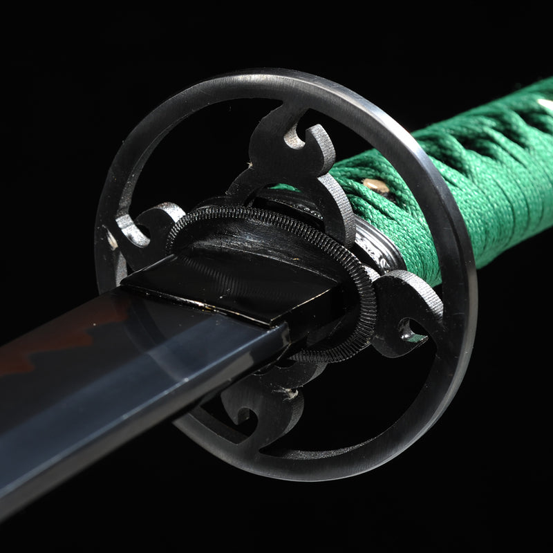 Hand Forged Japanese Wakizashi Sword Short Sword Clay Tempered 1095 Steel Black Blade Functional - COOLKATANA 