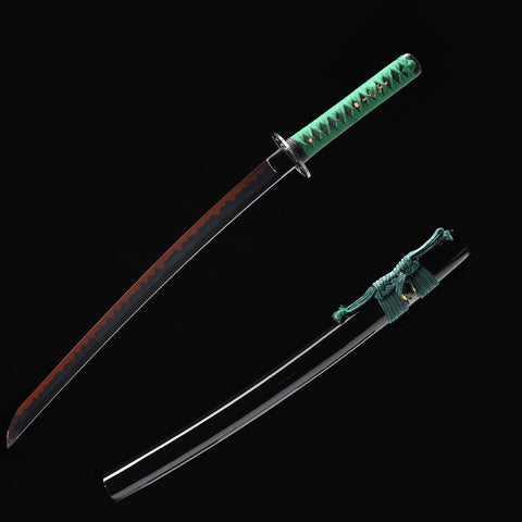 Hand Forged Japanese Wakizashi Sword Short Sword Clay Tempered 1095 Steel Black Blade Functional-COOLKATANA-SL-1217-U