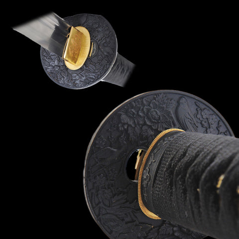 Hand Forged Little Crow Katana Double Edge Sword 1095 Steel Clay Tempered-COOLKATANA-SL-1129-U
